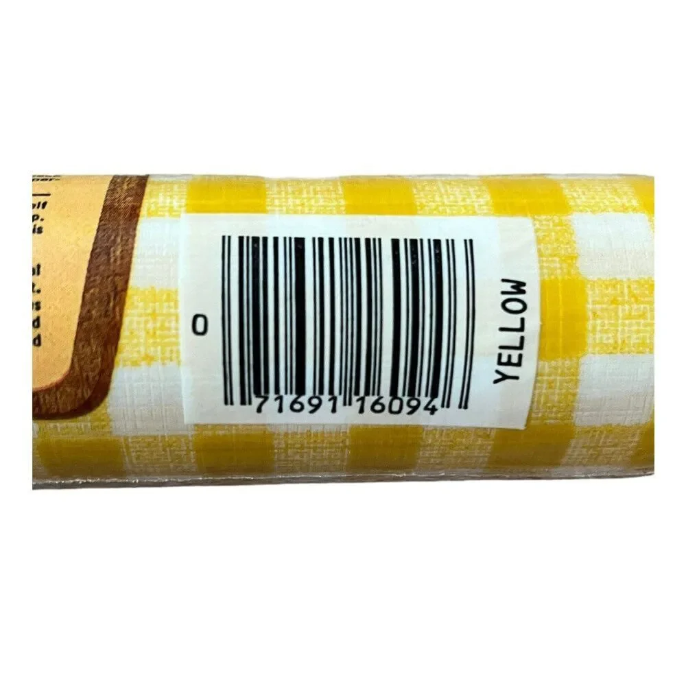 1980 Vintage Rubbermaid Shelf Liner Yellow Gingham Check NEW 10’ Roll NIP